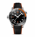 Ozean-Taucheruhr 43 – Schwarzes Zifferblatt Mit Orangen Akzenten | Edelstahlgehäuse & Textilarmband & Schwarz-Orange Taucherlünette