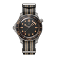 Taucheruhr 42 – Schwarzes Vintage-Zifferblatt | Nylonarmband & Aluminium-Taucherlünette