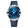 Integrierte Signature 41 – Blaues Sonnenschliff-Zifferblatt | Edelstahlgehäuse & Blaue Keramiklünette & Lederarmband