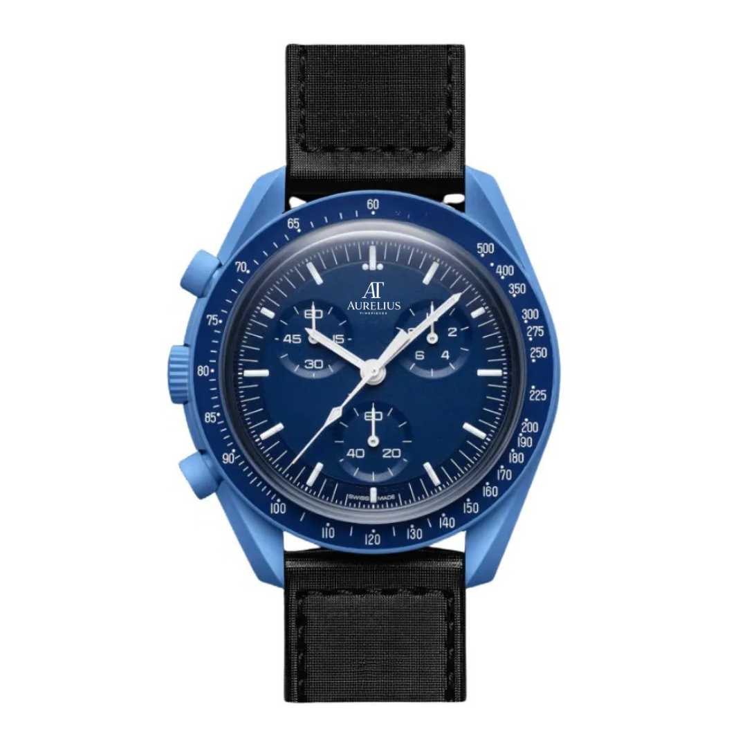 Chronograph 42 – Tiefblaues Zifferblatt | Dunkelblaues Gehäuse & Blaues Armband & Tachymeterlünette