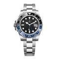 GMT 40 – Schwarzes Zifferblatt | Edelstahlarmband & Blau-Schwarze Keramiklünette