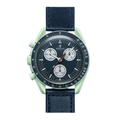 Chronograph 42 – Blau-Grünes Zifferblatt | Sandfarbenes Gehäuse & Blaues Textilarmband & Tachymeterlünette