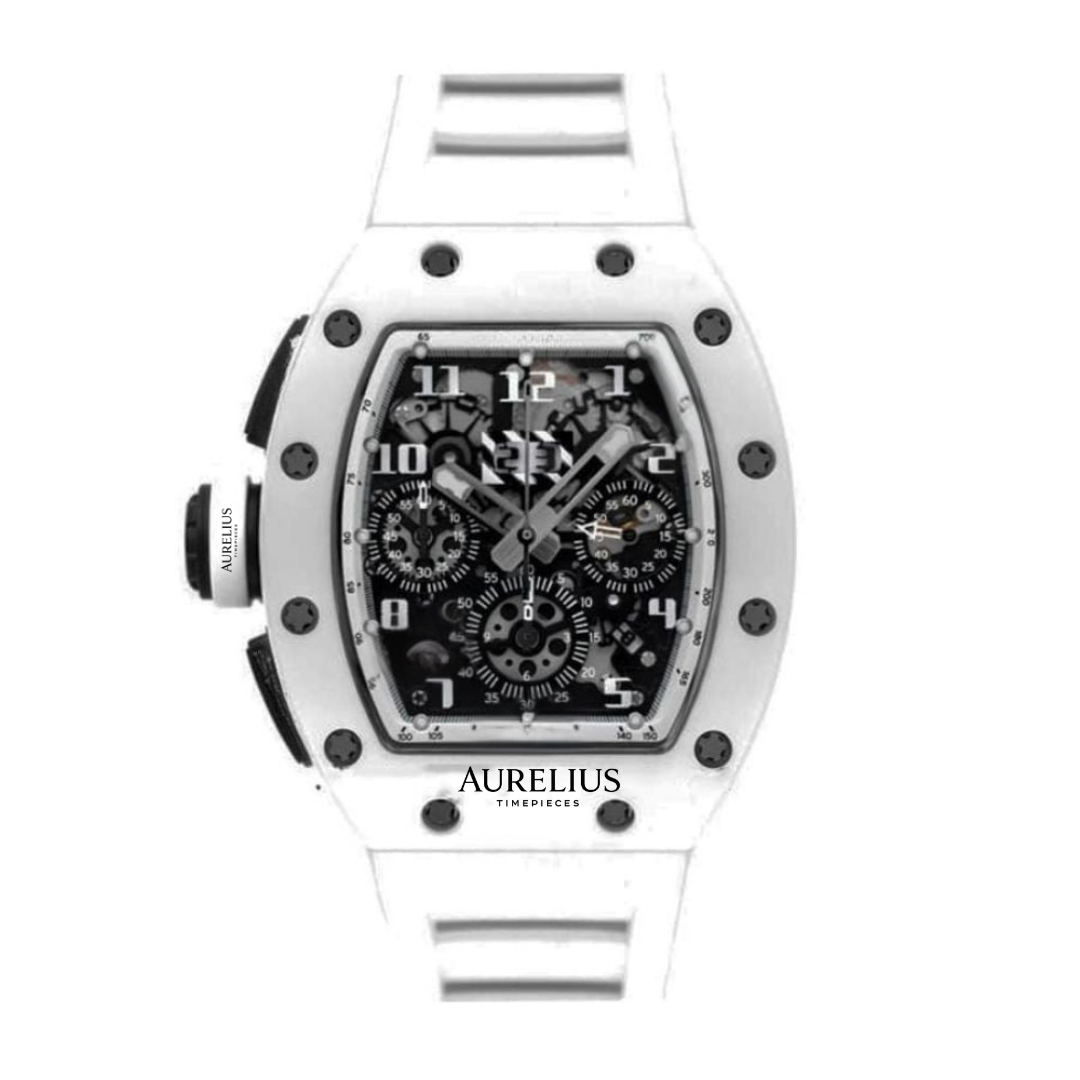 Skelett-Chronograph 44 – Durchbrochenes Zifferblatt | Weißes Gehäuse & Weißes Kautschukarmband