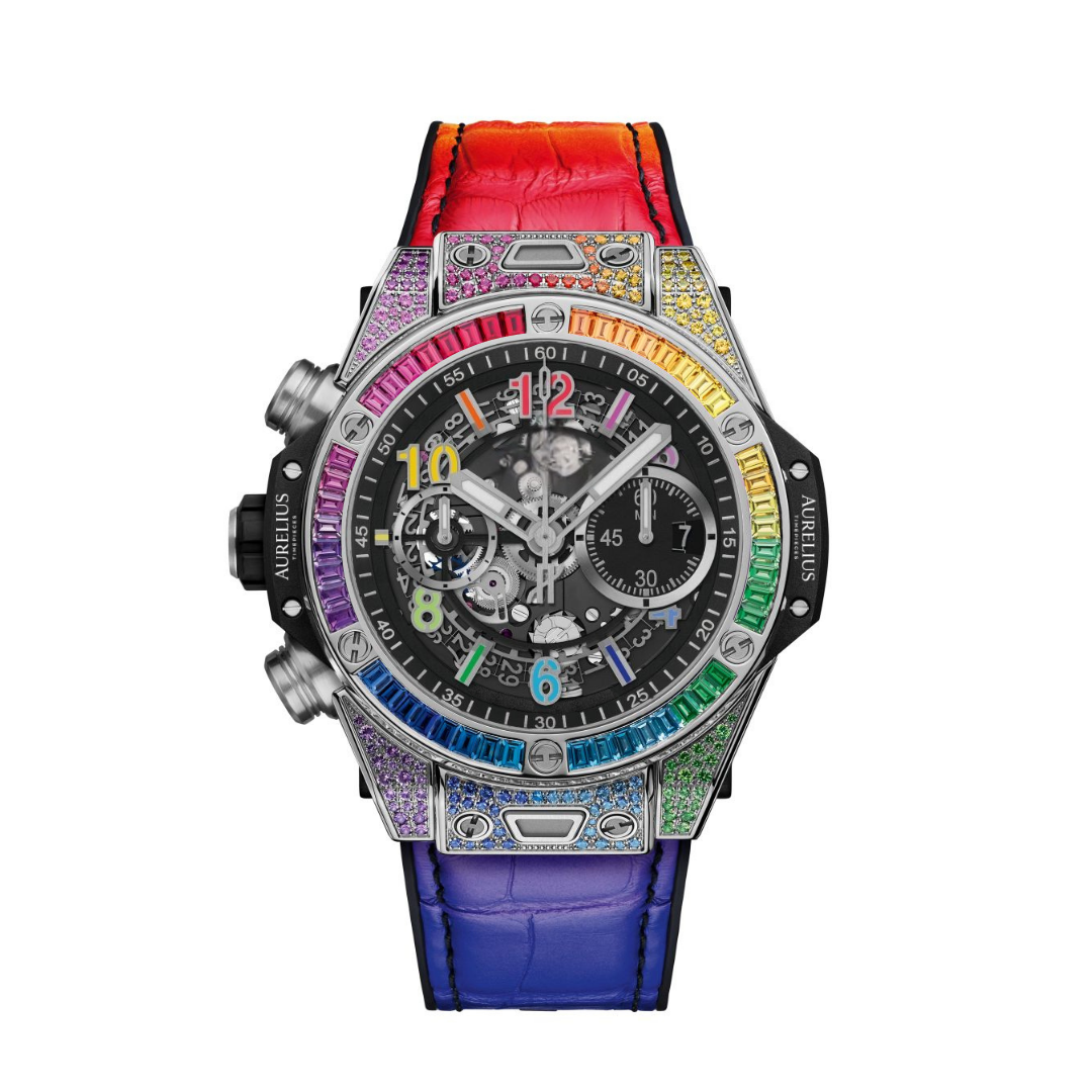 Fusion-Chronograph 44 – Schwarzes Skelett-Zifferblatt | Titangehäuse & Schwarzes Kautschukarmband