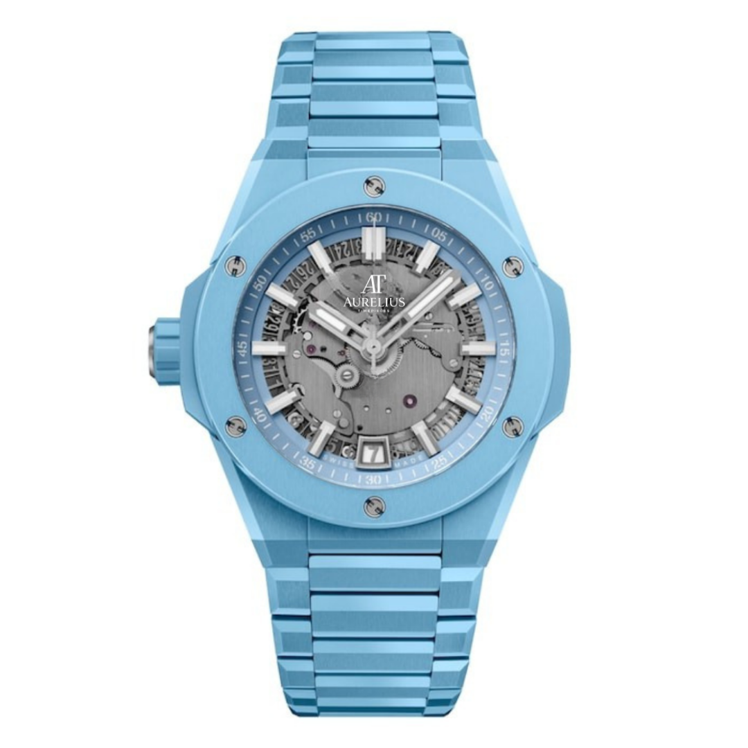 Fusion-Chronograph 42 – Himmelblaues Zifferblatt | Himmelblaues Keramikarmband & Gehäuse