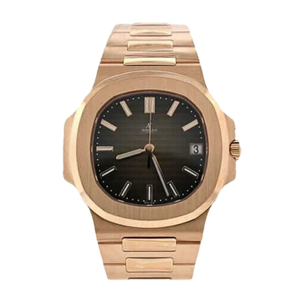 Integrierter Chronograph 40 – Schwarzes Zifferblatt | Roségoldfarbenes Armband & Horizontale Struktur