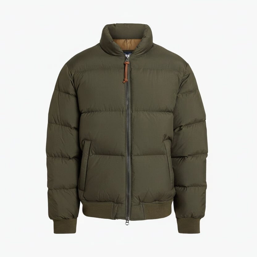 Daunenjacke Aus Strukturiertem Ripstop-Gewebe
