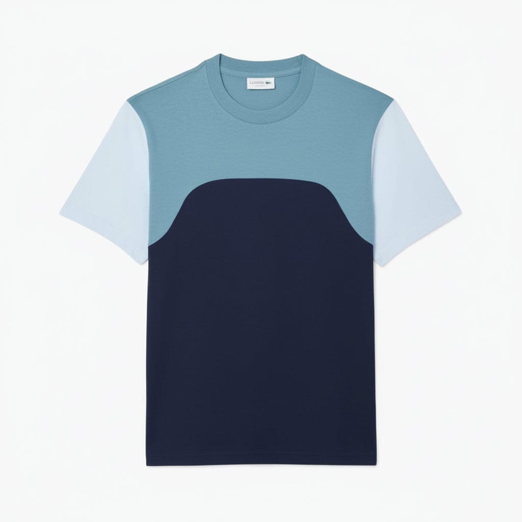 Baumwolljersey-Farbblock-T-Shirt