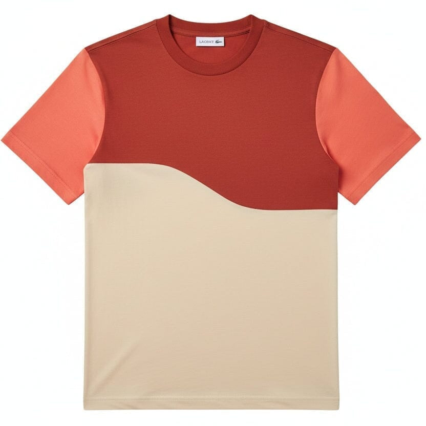Baumwolljersey-Farbblock-T-Shirt