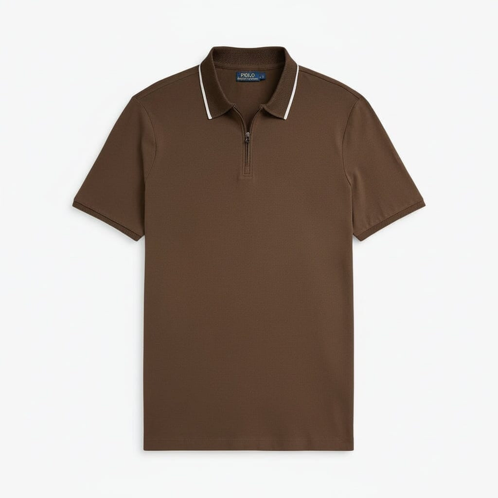 Classic Fit Stretch-Mesh-Poloshirt